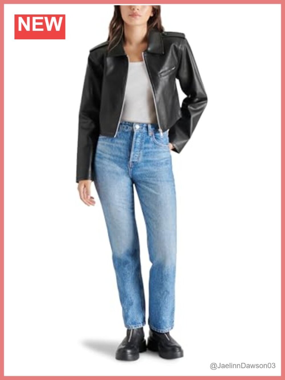 Vegan Leather Aviator Jacket Washed Finish Long Sleeve Fall Coat